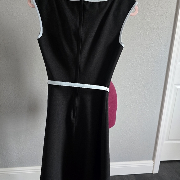 I.N. San Francisco Black Midi Dress with Light Blue Accents. Size 5 - Picture 2 of 3